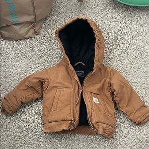 Carhartt Tan Hooded Jacket with Black Lining